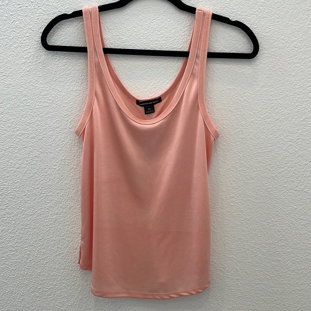 New Something Navy slinky pink top